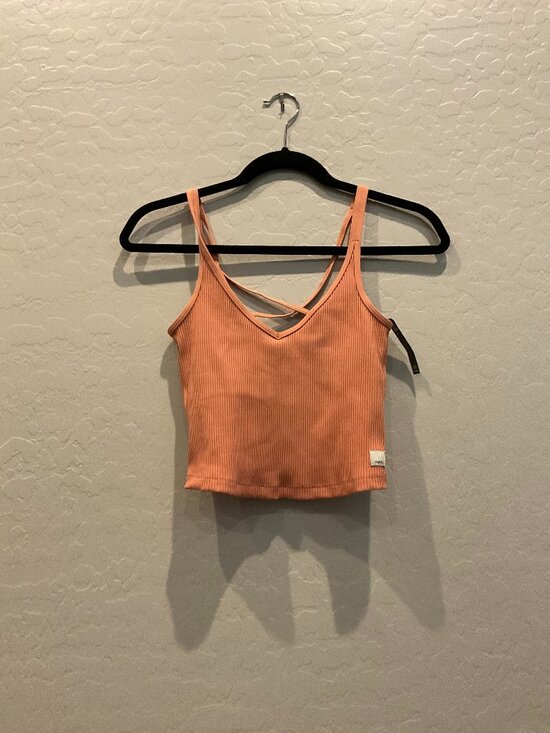 Vuori Tops - Vuori Peach Ribbed Cropped Cami Tank V-Neck Strappy Back Size XS